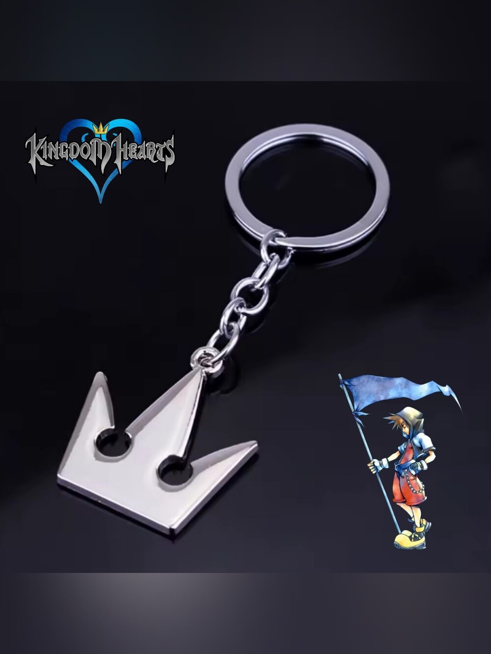 Kingdom Hearts Silver Tone Crown Keychain